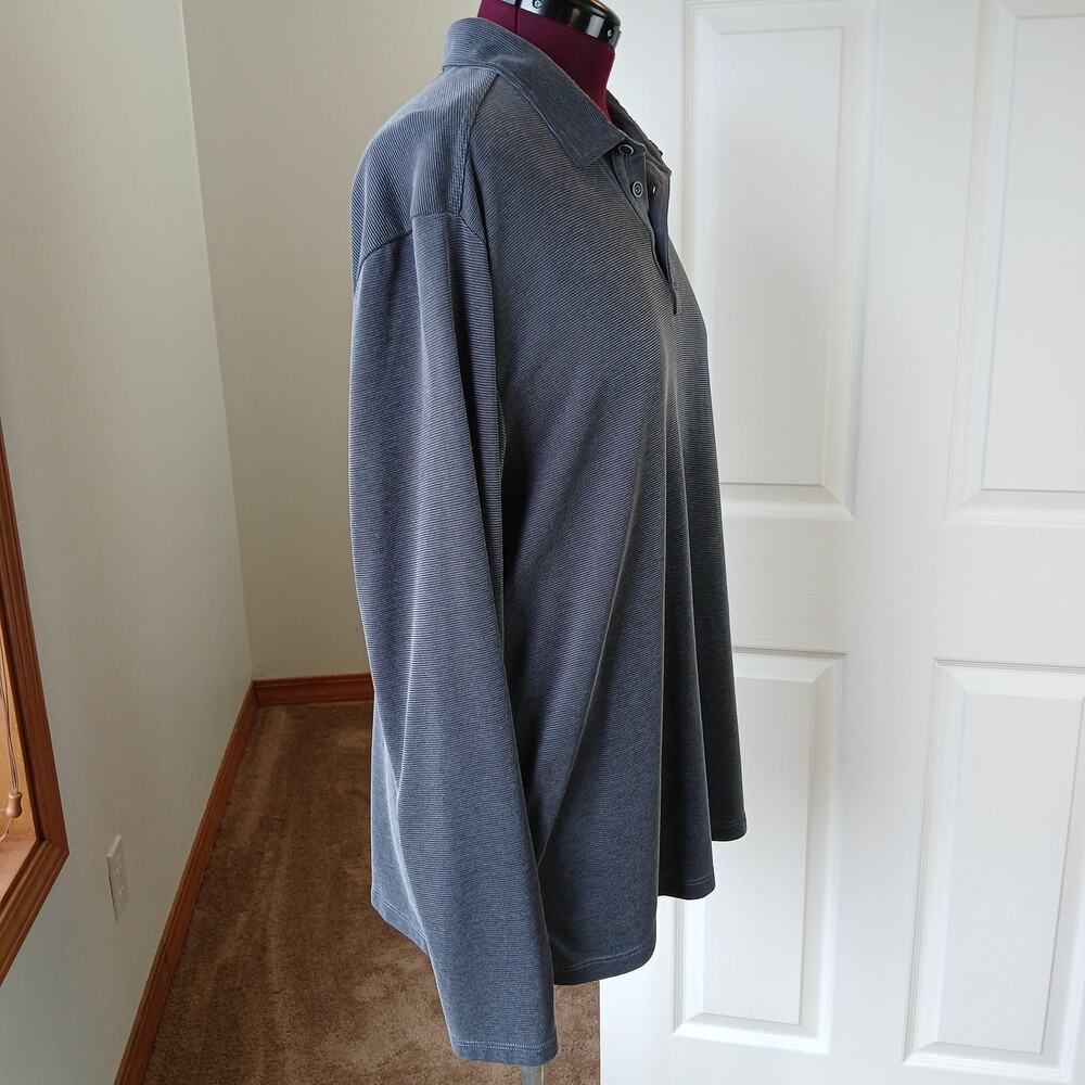Tommy Bahama Paradiso Cove Long-Sleeve Polo XXL Big &Tall tencel blend dark grey - Picture 5 of 15